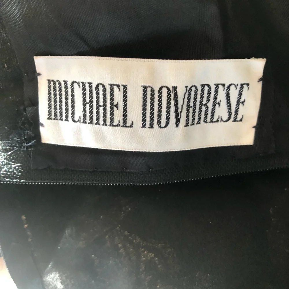 Michael Novarese Couture Black & Gold Floral Dress (RARE & Vintage) - Picture 3 of 12